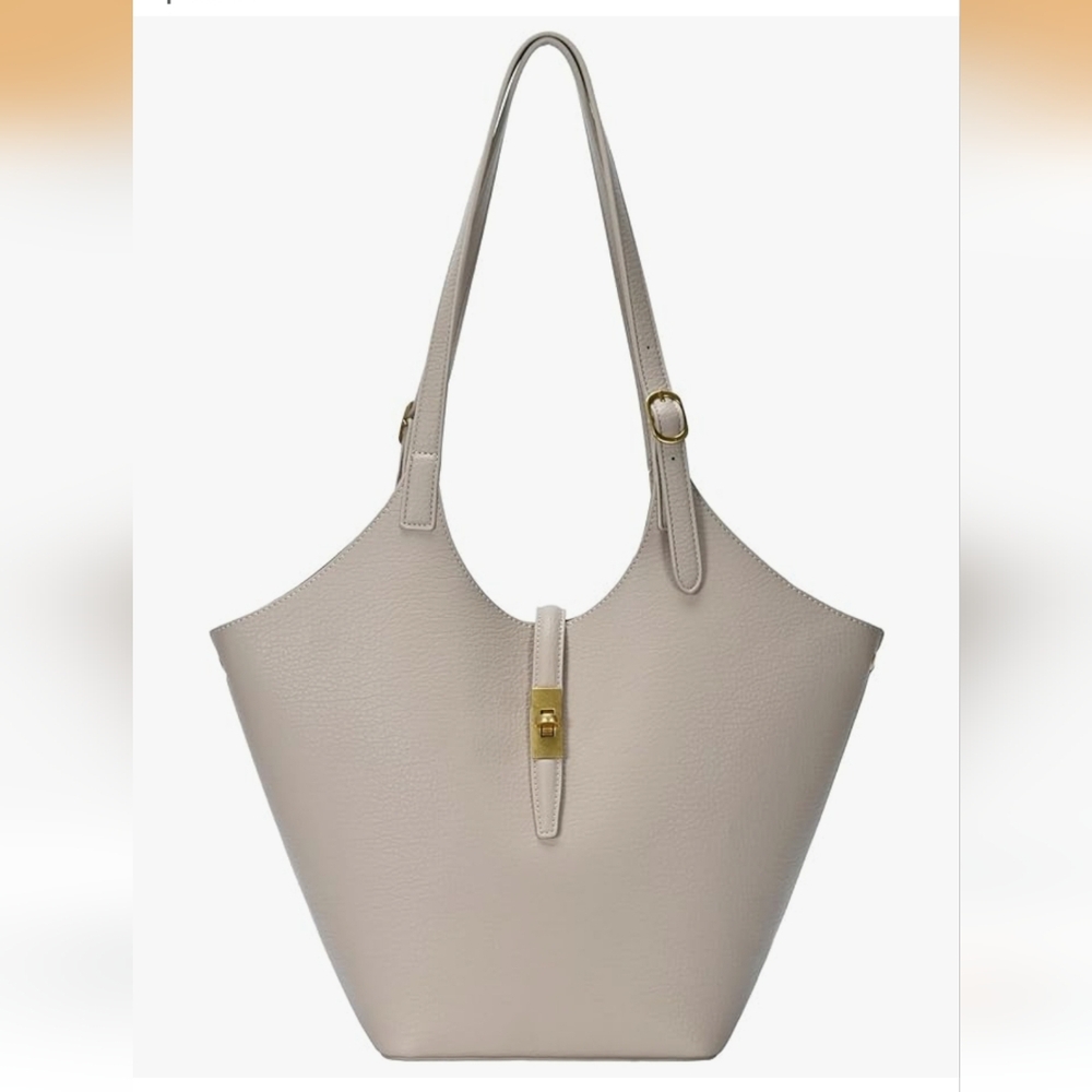 New!MMS Brands Miztique Isabelle Vegan Leather Tote Oat Color Bag Cottageco Y2K